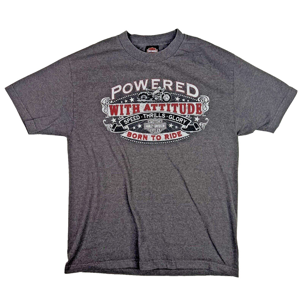 Harley Davidson Powered With Attitude Born To Ride XL No Sz. Tag 22x29 Biker T